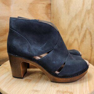 Dansko Delphina Womens Leather Platform Cutout Ankle Booties Size 38 (US 7.5-8)